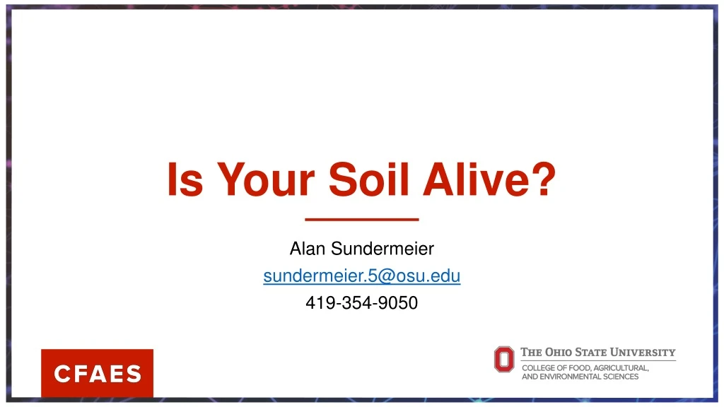 is your soil alive