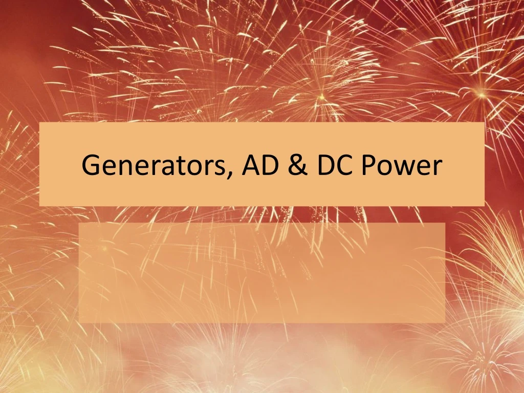 generators ad dc power