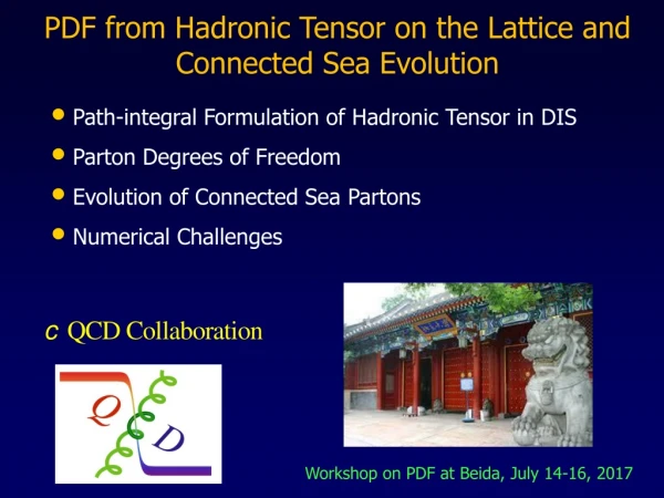 PDF from Hadronic Tensor on the Lattice and Connected Sea Evolution
