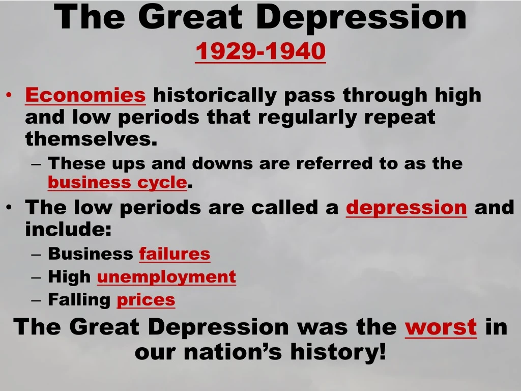 the great depression 1929 1940