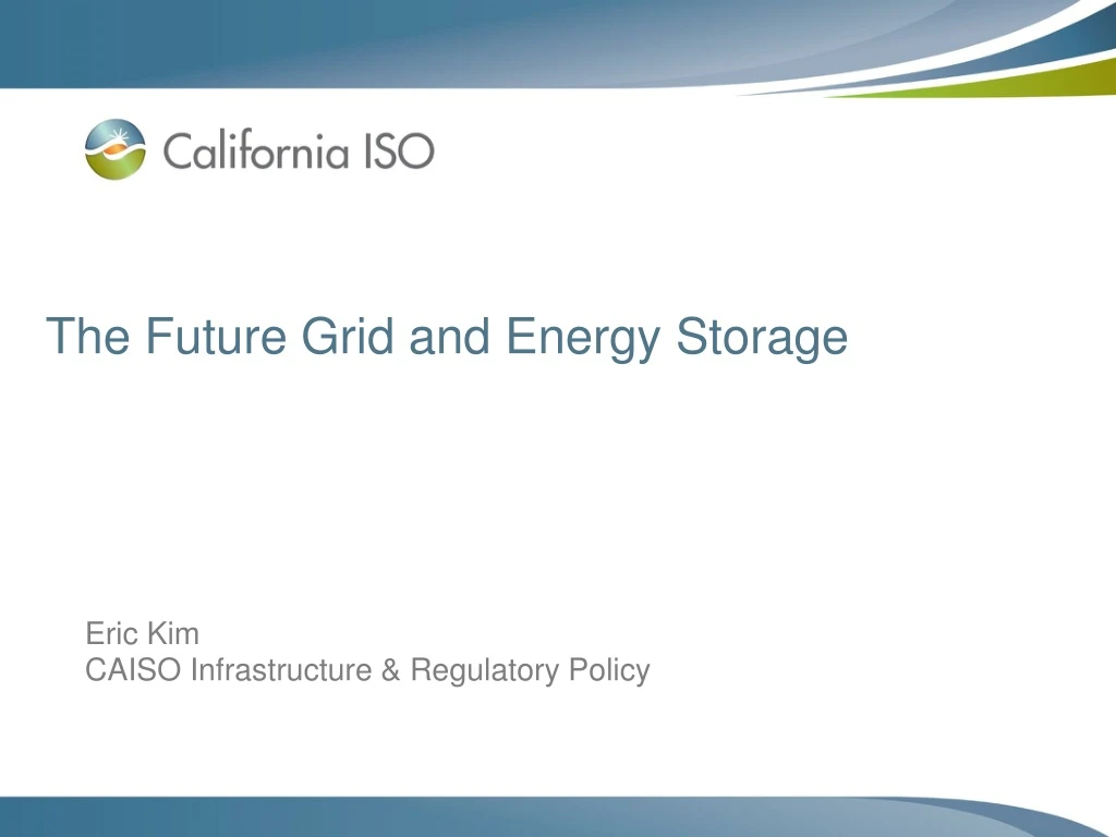 the future grid and energy storage