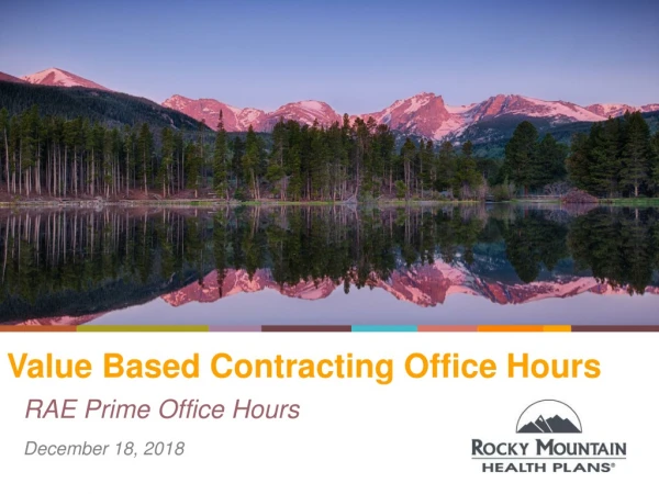 Value Based Contracting Office Hours