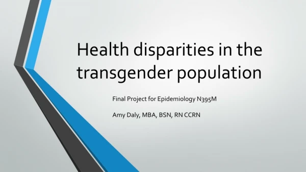 Health disparities in the transgender population