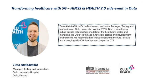 Transforming healthcare with 5G – HIMSS &amp; HEALTH 2.0 side event in Oulu