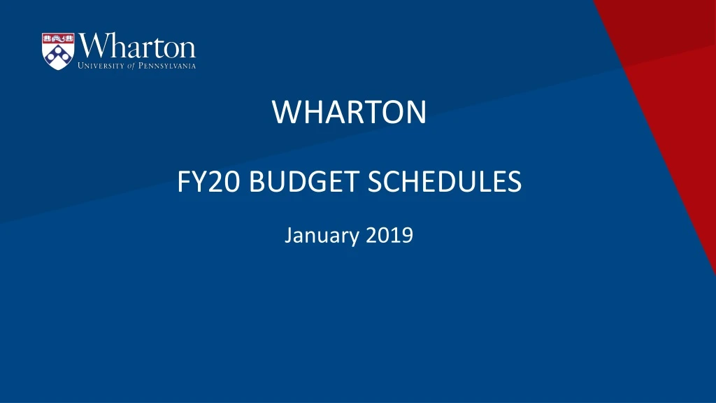 wharton fy20 budget schedules january 2019
