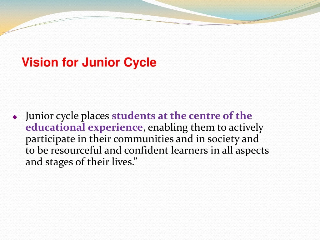 vision for junior cycle