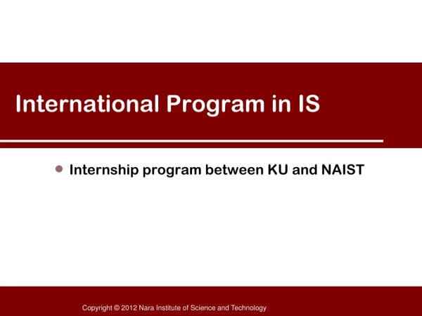 International Program in IS