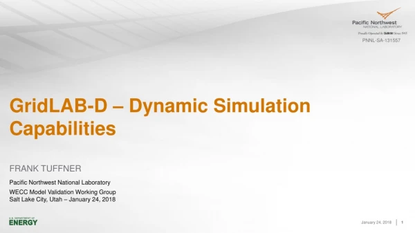 GridLAB-D – Dynamic Simulation Capabilities