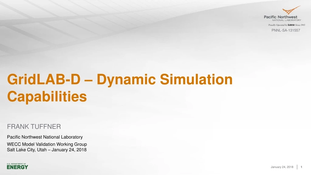 gridlab d dynamic simulation capabilities