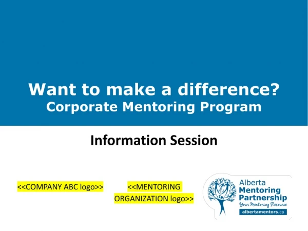 Want to make a difference? Corporate Mentoring Program
