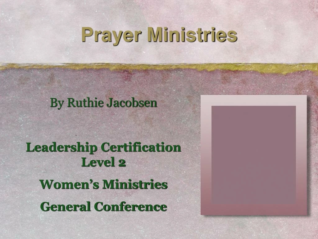 prayer ministries