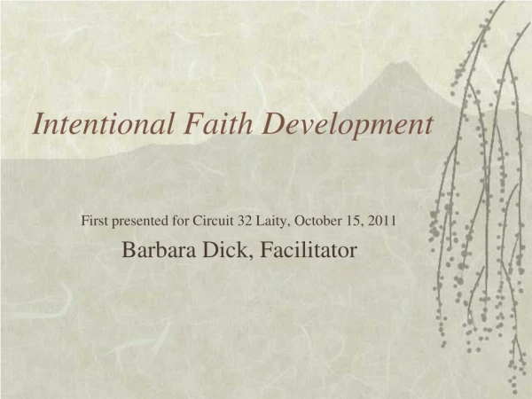 Intentional Faith Development