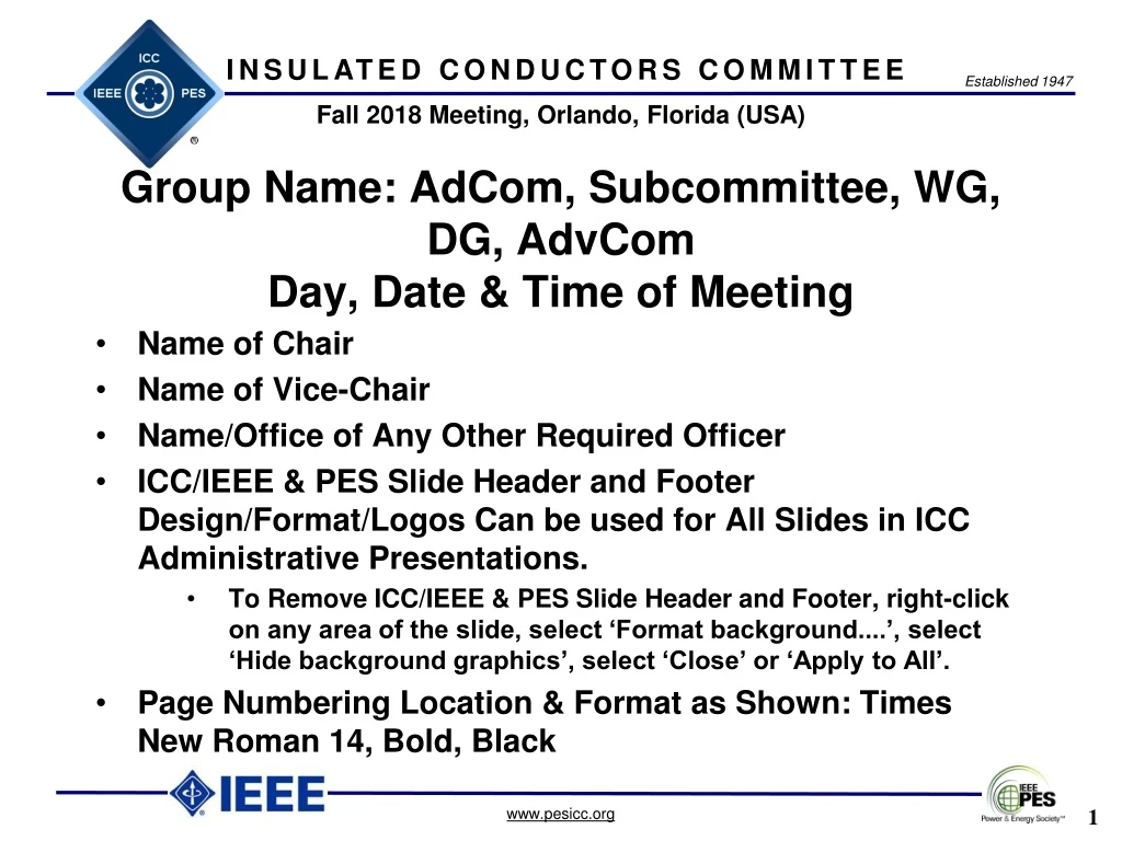 group name adcom subcommittee wg dg advcom day date time of meeting