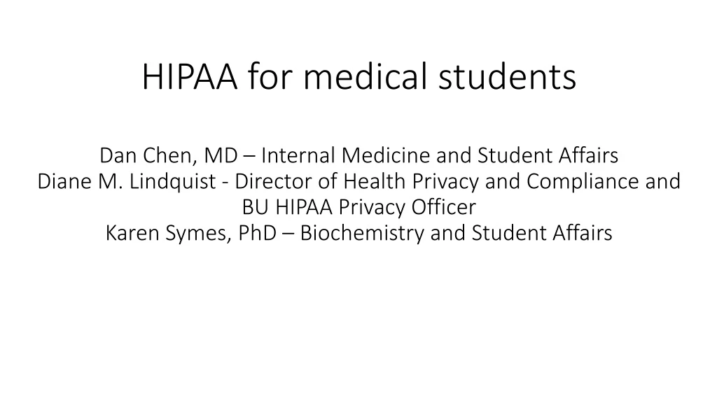hipaa for medical students dan chen md internal
