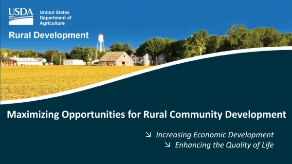 Maximizing Opportunities for Rural Community Development