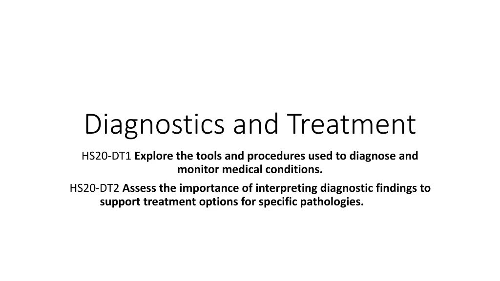 diagnostics and treatment