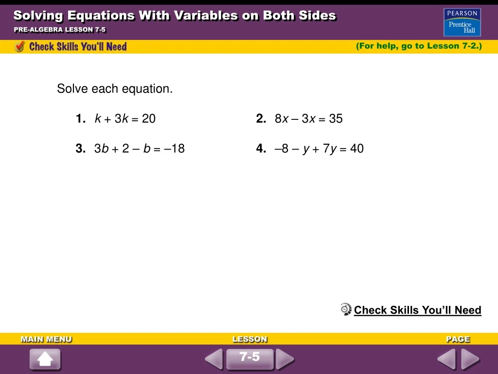 solving equations with variables on both sides