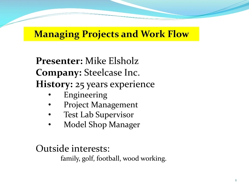 managing projects and work flow