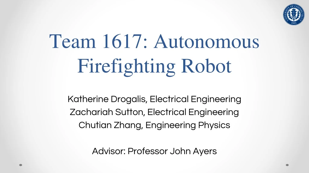 team 1617 autonomous firefighting robot