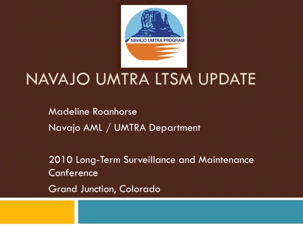 Navajo UMTRA LTSM Update