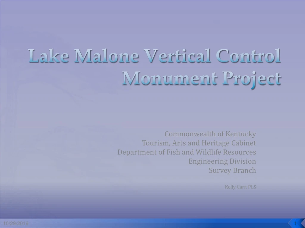lake malone vertical control monument project