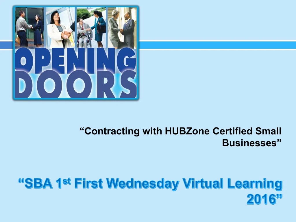 sba 1 st first wednesday virtual learning 2016