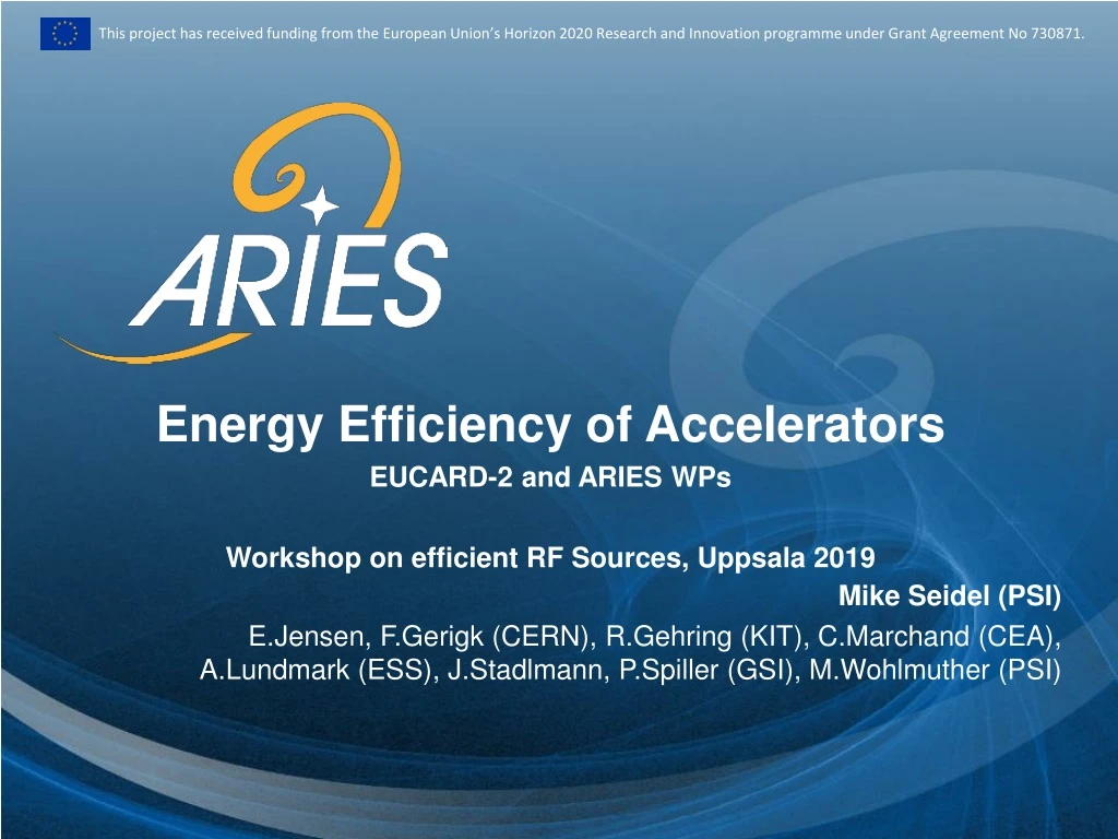 energy efficiency of accelerators eucard