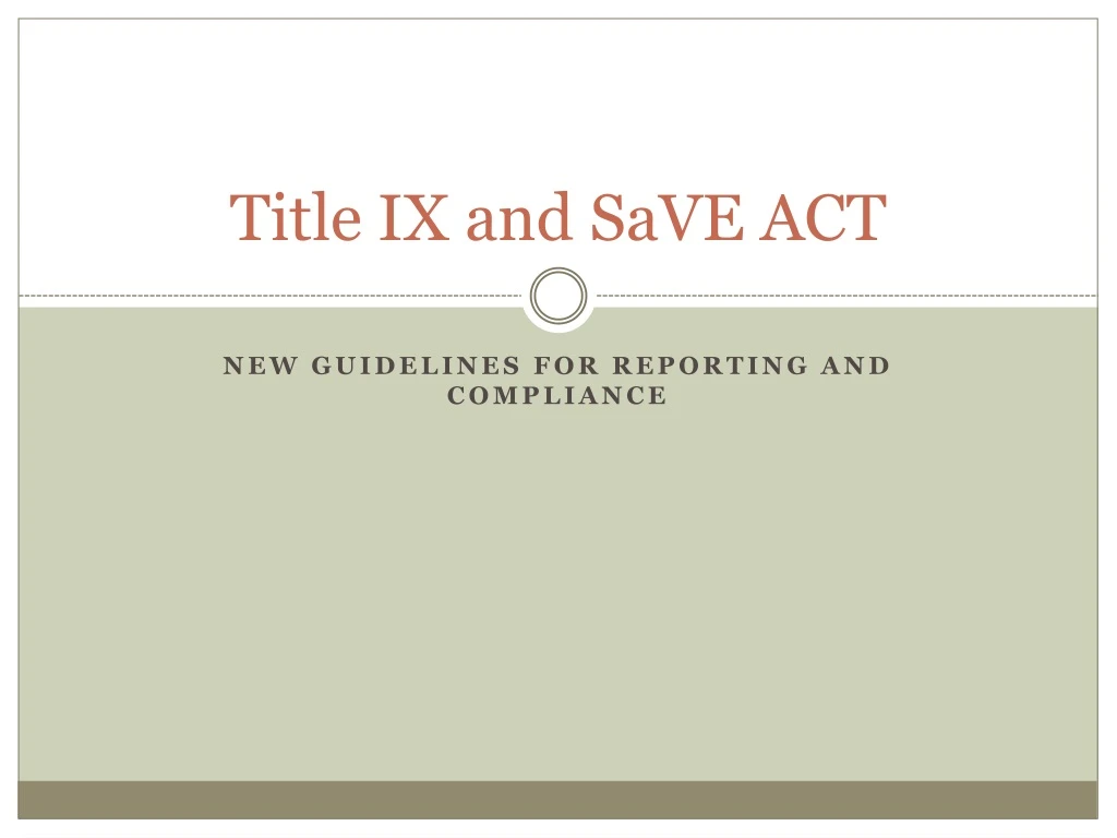 title ix and save act