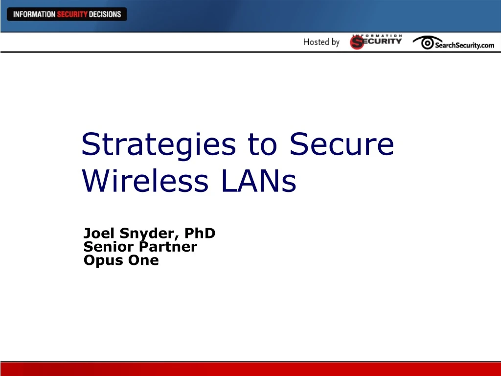 strategies to secure wireless lans