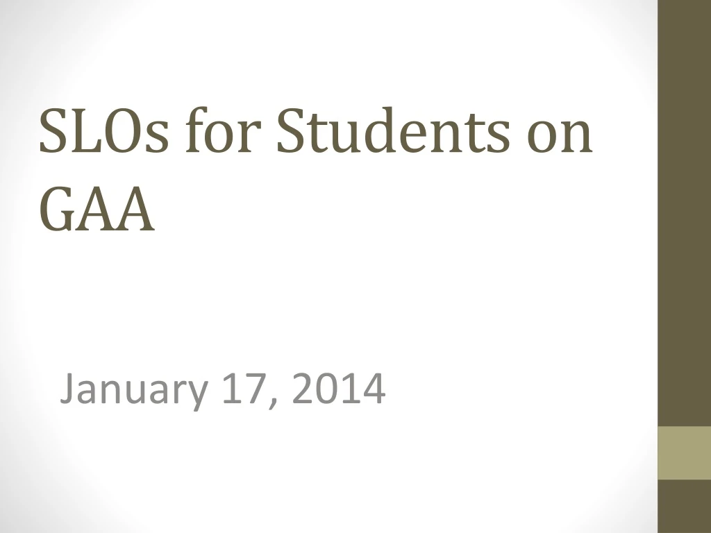 slos for students on gaa