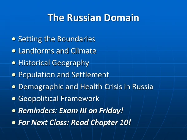 The Russian Domain