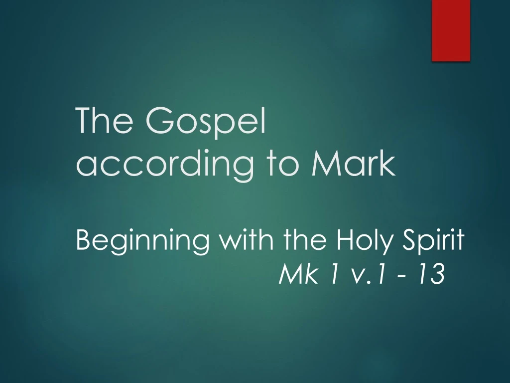 the gospel according to mark