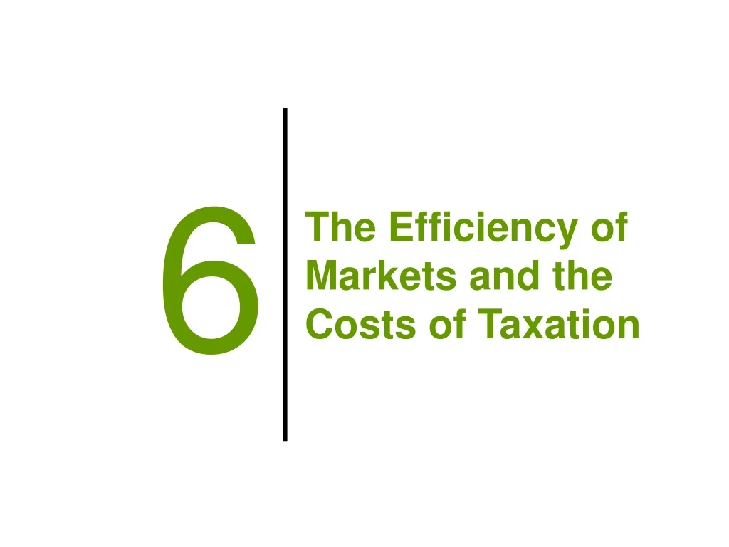 the efficiency of markets and the costs of taxation