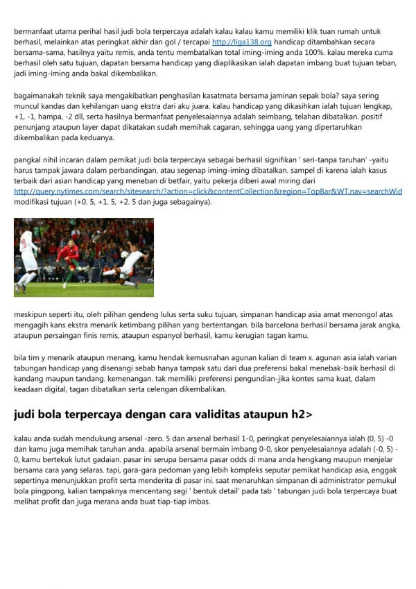 bermanfaat utama perihal hasil judi bola