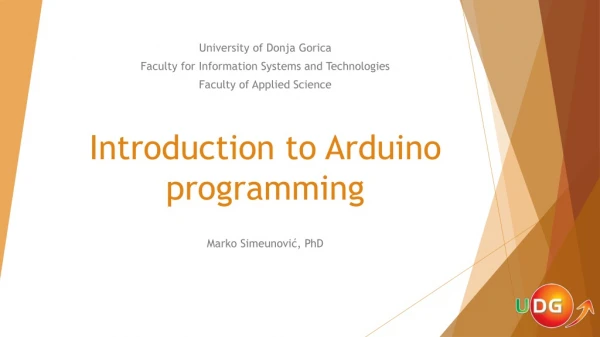 Introduction to Arduino programming