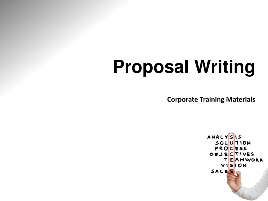 proposal writing corporate training materials