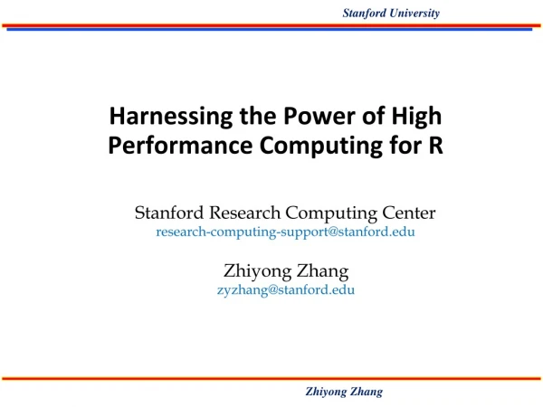 Harnessing the Power of High Performance Computing for R