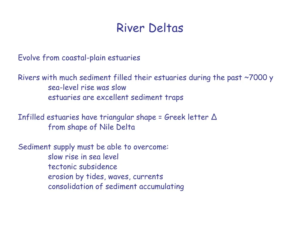 river deltas