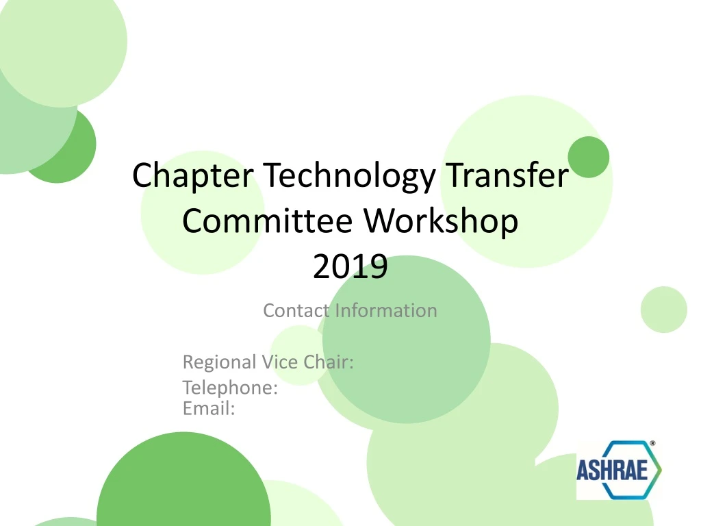 chapter technology transfer committee workshop 2019