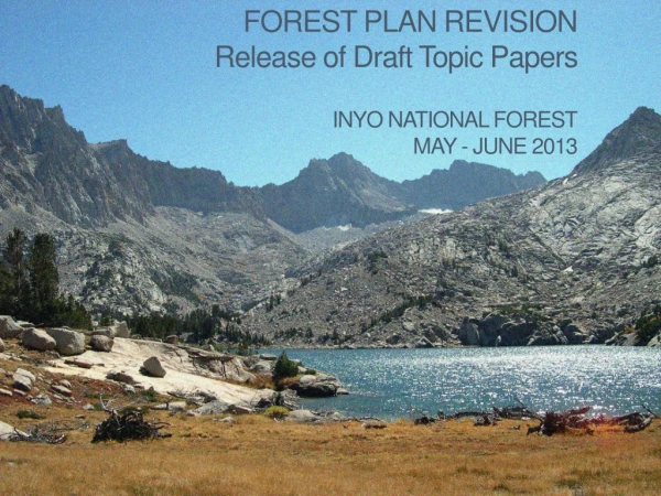 Forest Plan Revision Release of Draft Topic Papers Inyo National Forest May - June 2013