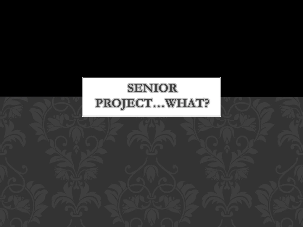 senior project what