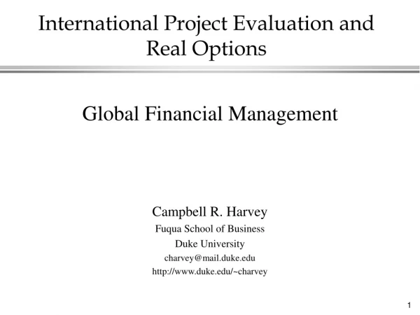 International Project Evaluation and Real Options