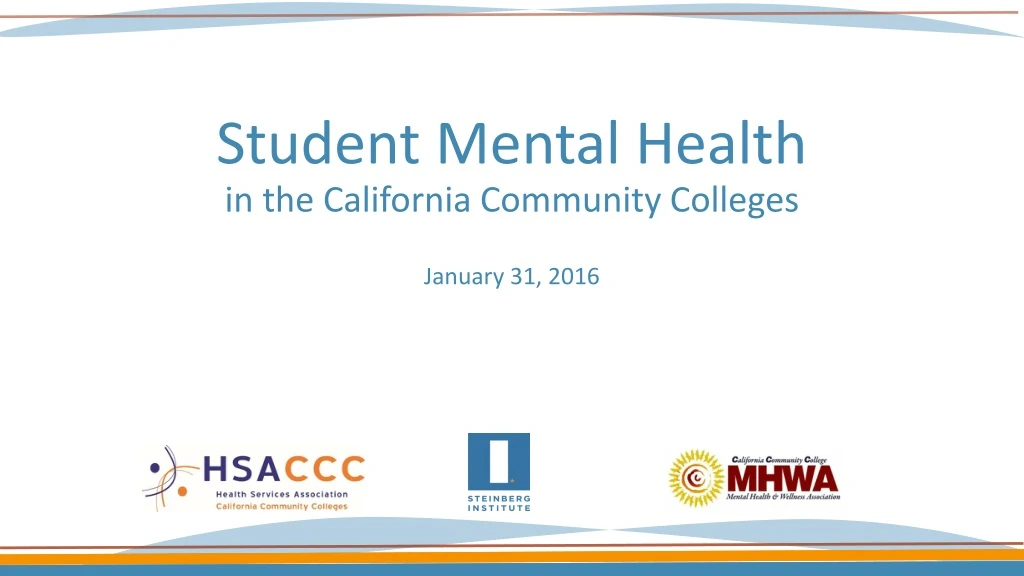 student mental health in the california community colleges january 31 2016