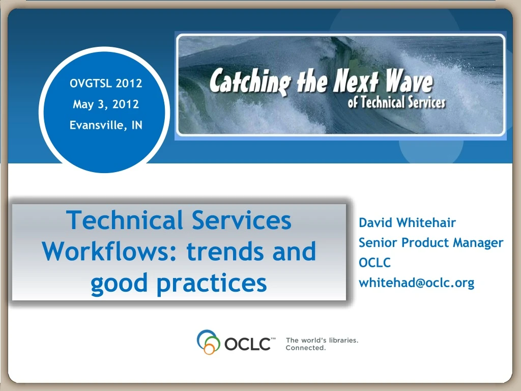 technical services workflows trends and good practices
