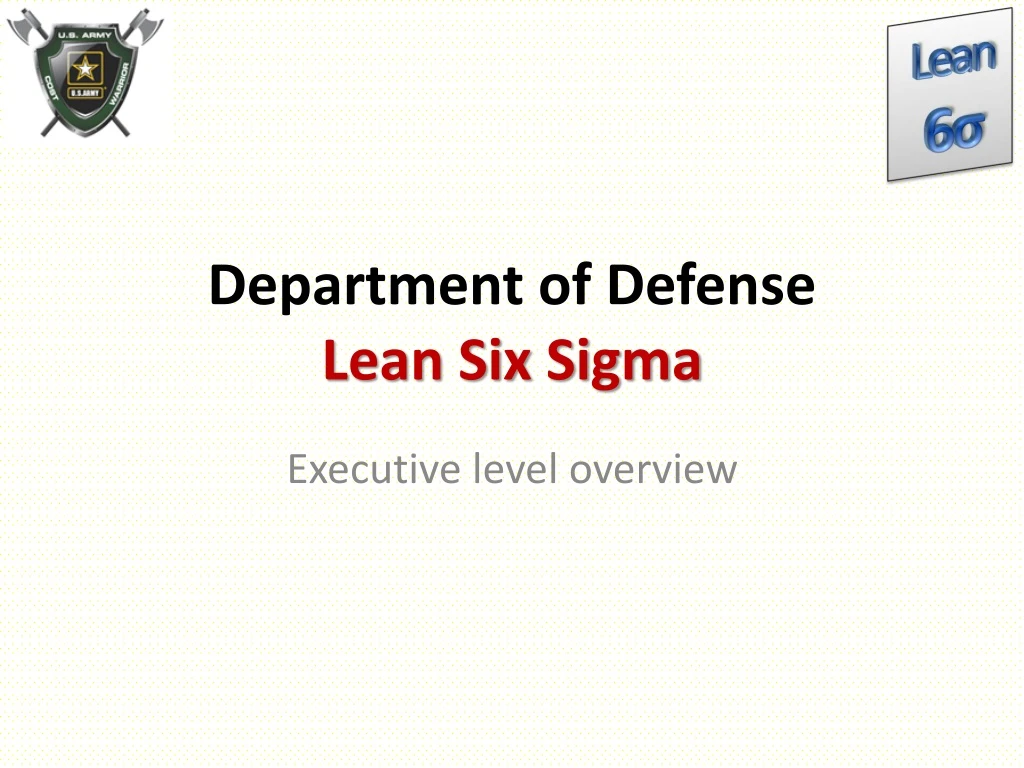 department of defense lean six sigma