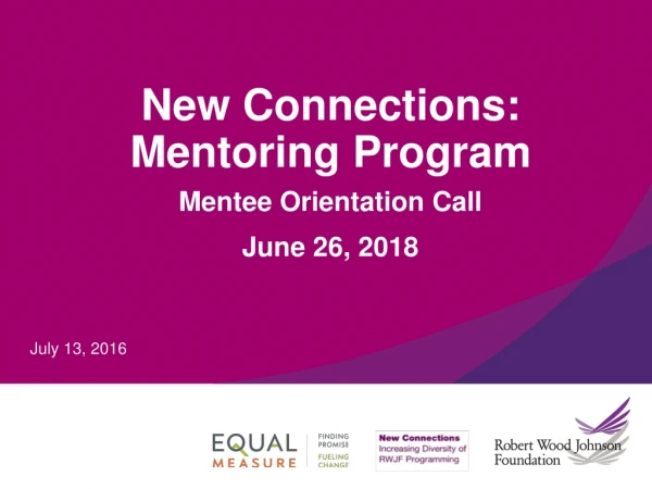 New Connections: Mentoring Program