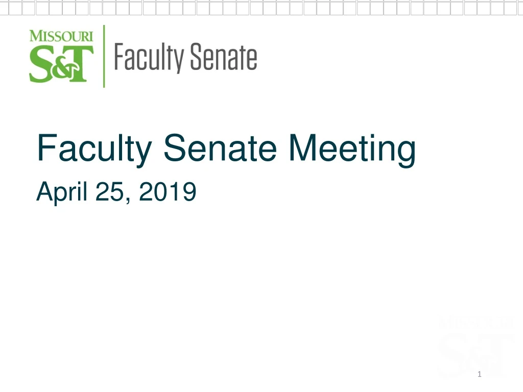 faculty senate meeting april 25 2019