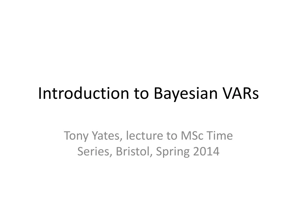 introduction to bayesian vars