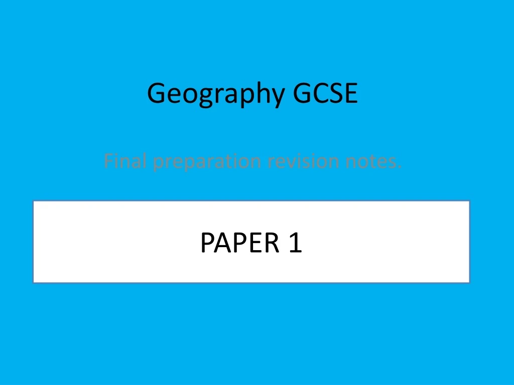 geography gcse