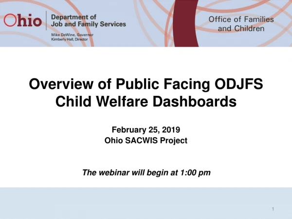 Overview of Public Facing ODJFS Child Welfare Dashboards